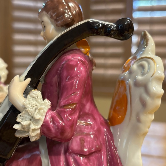 Vintage Dresden style porcelain decoration of Musicians home decor beautiful - Picture 12 of 16